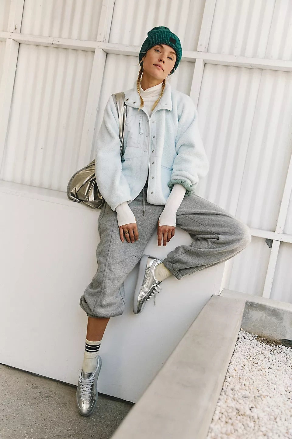 Marguerite | Women's Cropped Teddy Jacket with Stand Collar