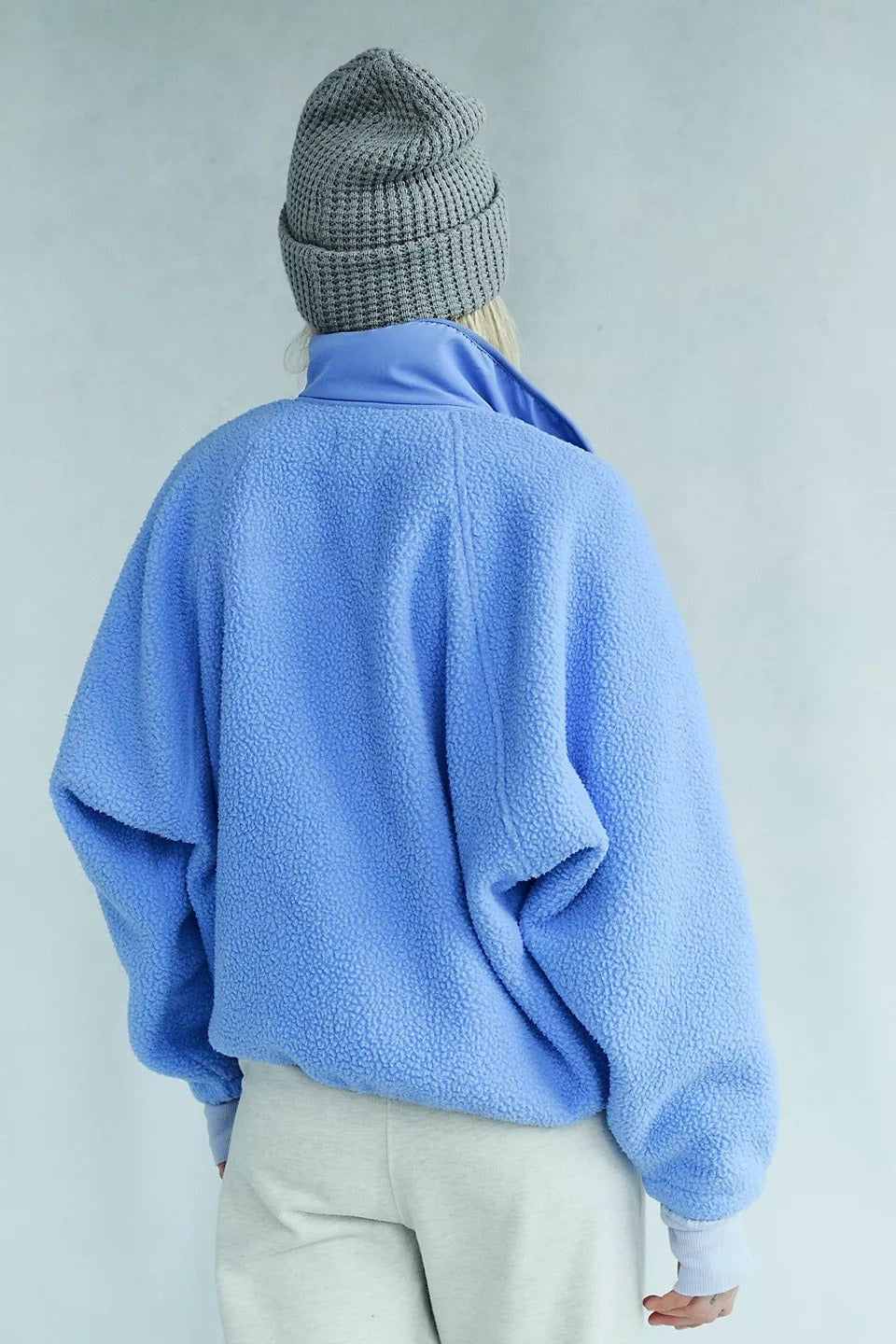 Marguerite | Women's Cropped Teddy Jacket with Stand Collar