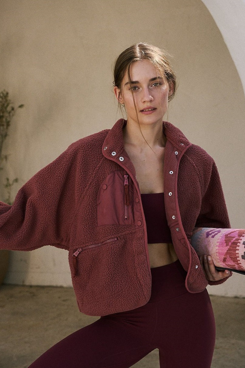 Marguerite | Women's Cropped Teddy Jacket with Stand Collar