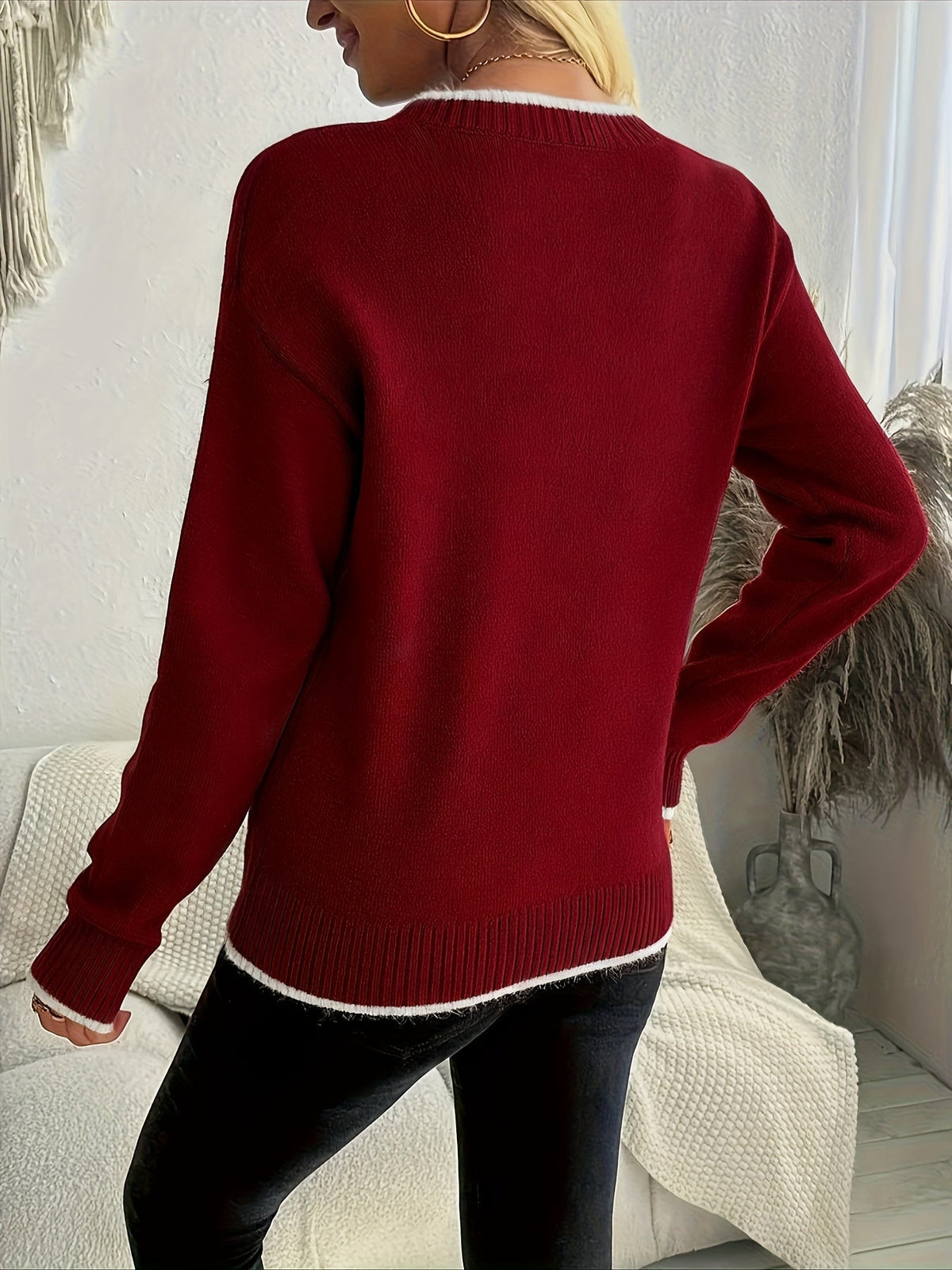 Kit | Women's Snowflake Jumper with Contrast Trim