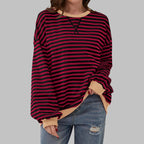 Freya | Women's Striped Sweatshirt with Round Neck