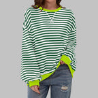 Freya | Women's Striped Sweatshirt with Round Neck