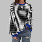 Freya | Women's Striped Sweatshirt with Round Neck
