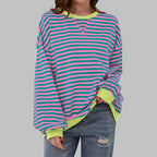 Freya | Women's Striped Sweatshirt with Round Neck
