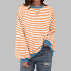 Freya | Women's Striped Sweatshirt with Round Neck