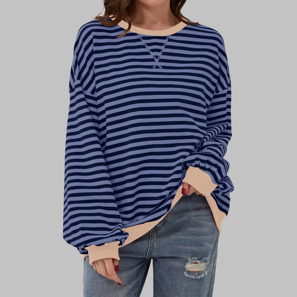 Freya | Women's Striped Sweatshirt with Round Neck