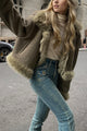 Lettice | Women's Cropped Aviator Jacket with Faux Fur Collar