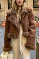 Lettice | Women's Cropped Aviator Jacket with Faux Fur Collar