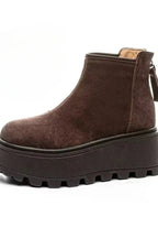 Maud | Women's Suede-Look Ankle Boots with Platform Sole
