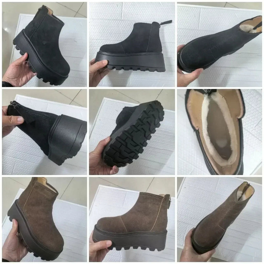 Maud | Women's Suede-Look Ankle Boots with Platform Sole