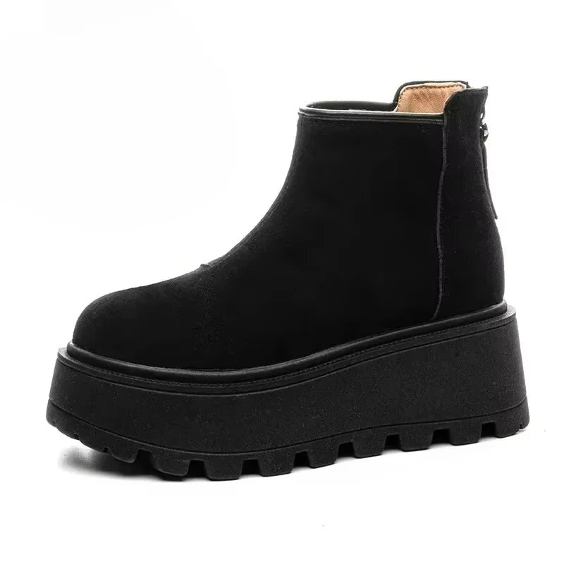 Maud | Women's Suede-Look Ankle Boots with Platform Sole